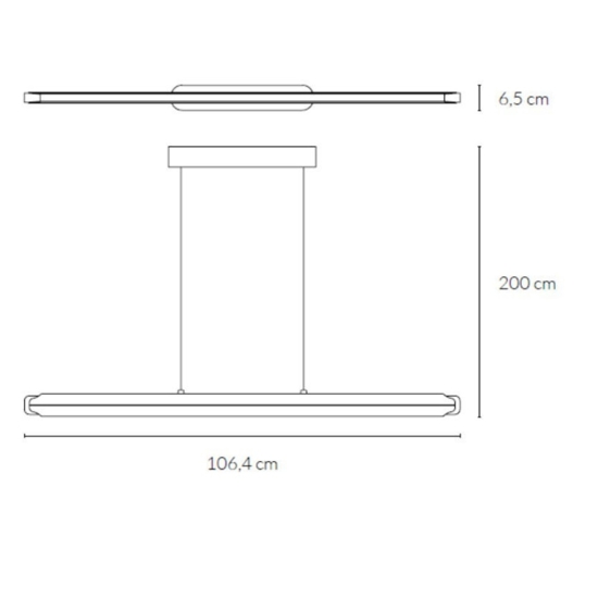 Vivida blade nero lampadario orizzontale per cucina moderna led 55w 3000k