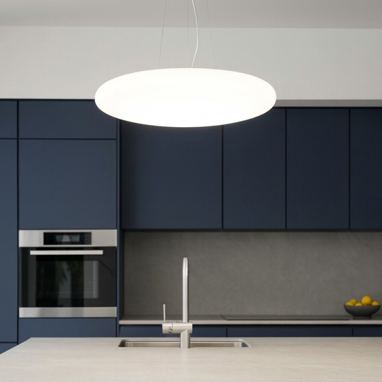 Smarties sp3 d50 ideal lux lampadario da cucina moderna vetro bianco
