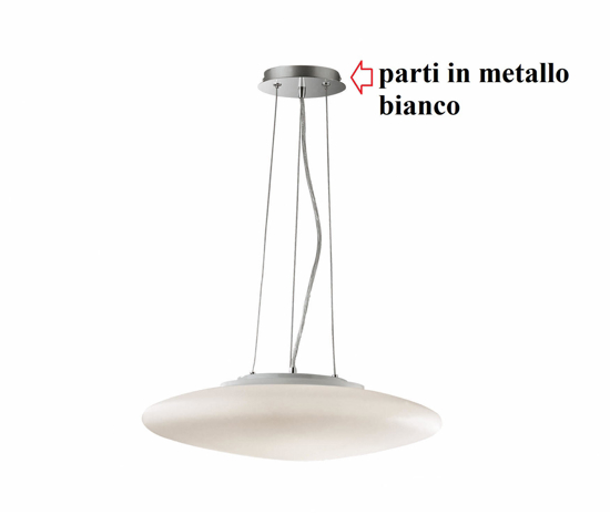 Smarties sp3 d50 ideal lux lampadario da cucina moderna vetro bianco