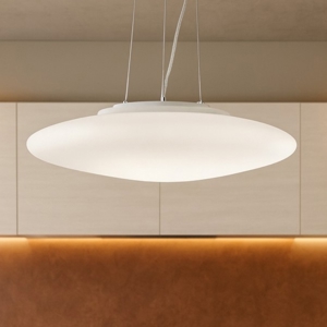 Lampadario smarties sp3 d42 ideal lux per cucina moderna vetro bianco