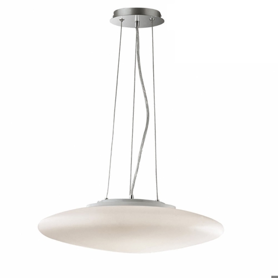 Lampadario smarties sp3 d42 ideal lux per cucina moderna vetro bianco
