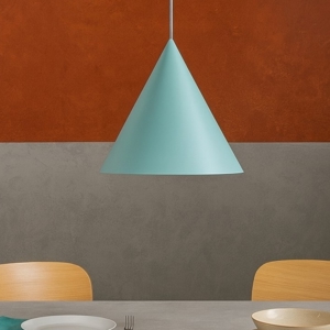 Lampadario cono metallo colore menta cm32 per cucina