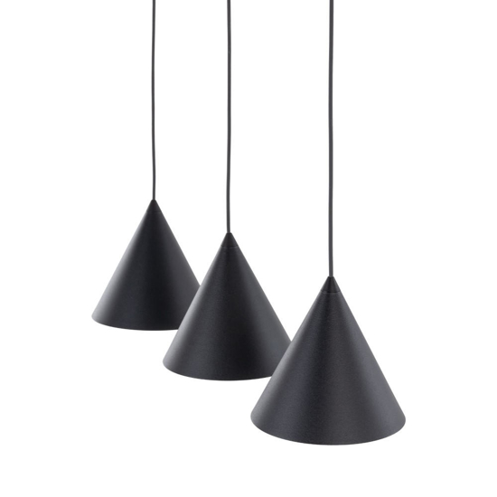 Lampadario nero 3 coni per cucina