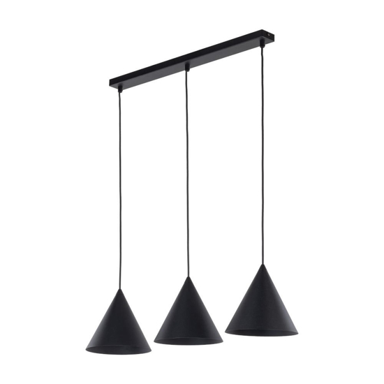 Lampadario nero 3 coni per cucina