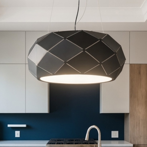 Lampadario per cucina moderna nero design rombi