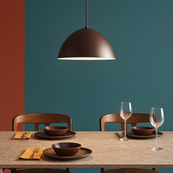 Lampadario cupola marrone 34cm per cucina