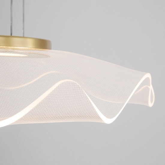 Lampadario oro per cucina moderna fazzoletto trasparente