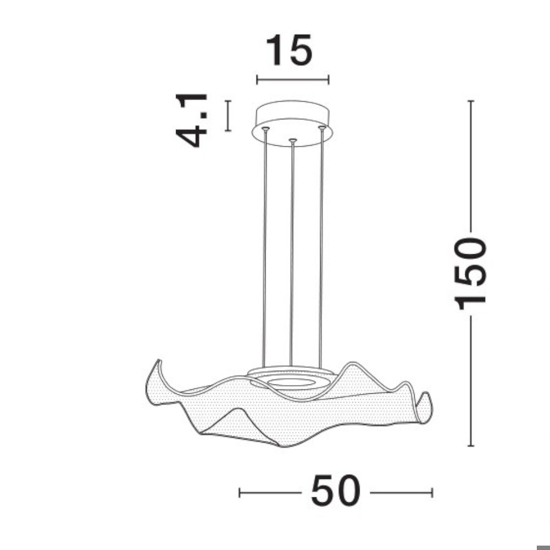Lampadario oro per cucina moderna fazzoletto trasparente