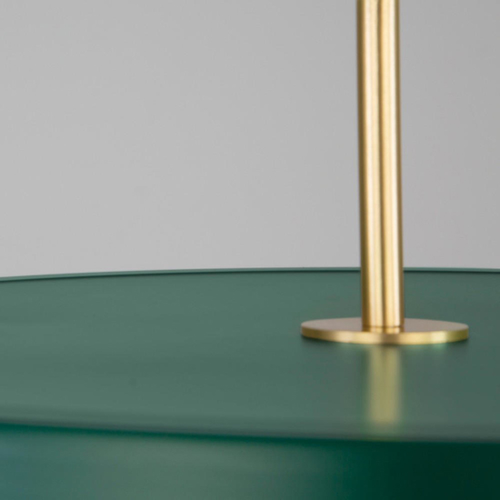 Lampadario verde tondo piatto circolare per tavolo cucina moderna
