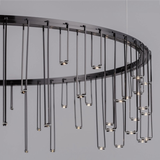 Lampadario stelle cadenti nero per cucina moderna led 3000k