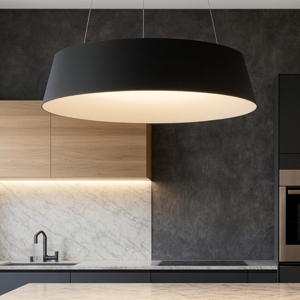 Lampadario per cucina moderna nero oro cono rovesciato led dimmerabile
