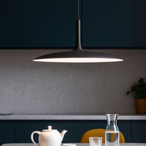 Lampadario da cucina disco nero led 16w 3000k design