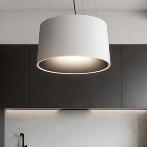 Lampadario cono bianco nero led 24w 3000k per cucina moderna