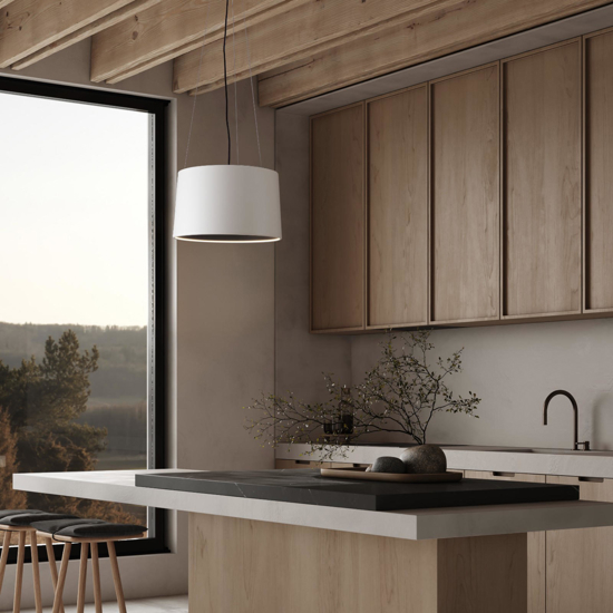 Lampadario cono bianco nero led 24w 3000k per cucina moderna