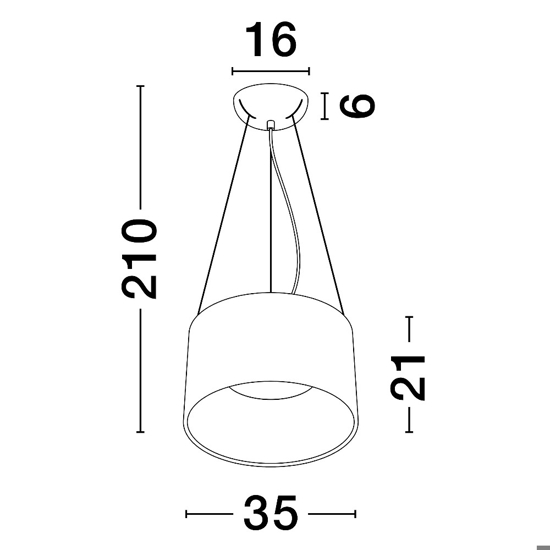 Lampadario cono bianco nero led 24w 3000k per cucina moderna