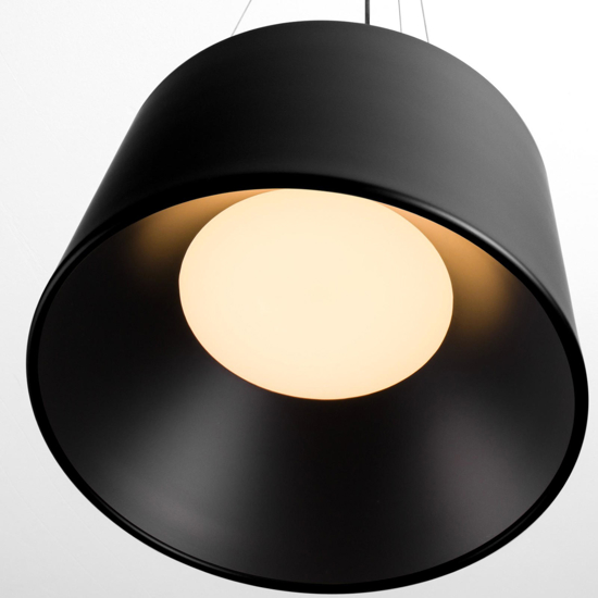 Lampadario per cucina nero cono led  24w 3000k