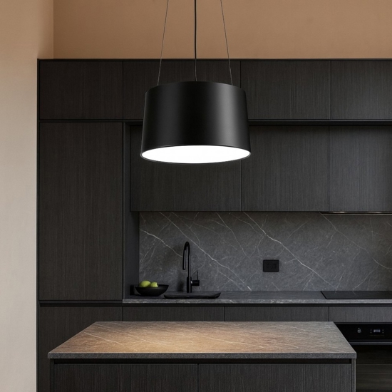 Lampadario per cucina nero cono led  24w 3000k