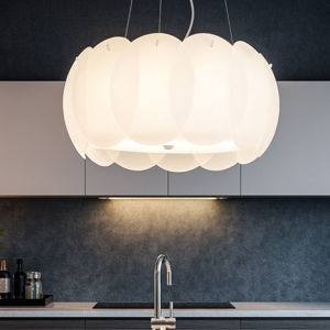 Ovalino sp5 lampadario di vetro satinato ideal lux