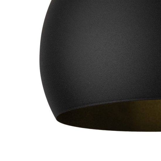 Lampadario da cucina a cupola nero oro cavi regolabili
