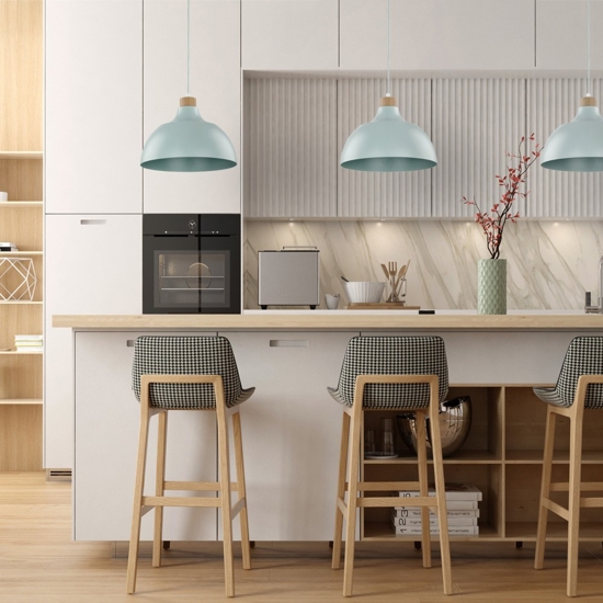 Lampadario per cucina moderna menta a campana 34 cm