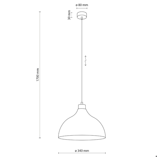 Lampadario per cucina moderna menta a campana 34 cm