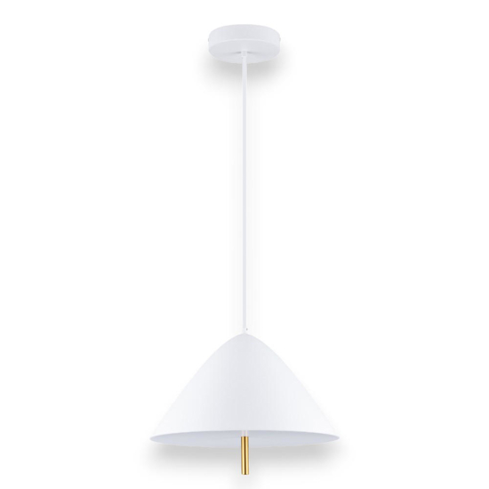 Lampadario cono bianco led 17w 3000k per tavolo cucina
