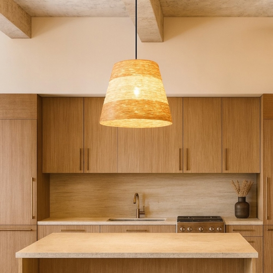 Lampadario per cucina moderna 30 cm in materiale naturale
