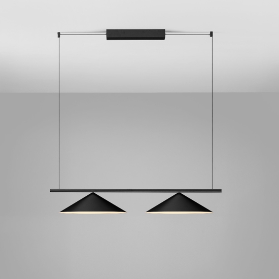 Lampadario da cucina nero minimal 2 luci led 3000k