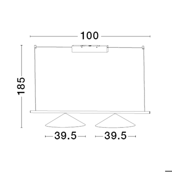 Lampadario da cucina nero minimal 2 luci led 3000k
