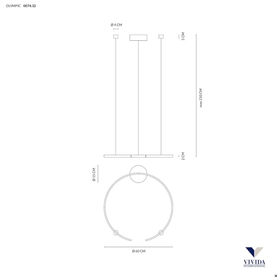 Lampadario per cucina led 30w 3000k 4000k olympic bianco vivida international