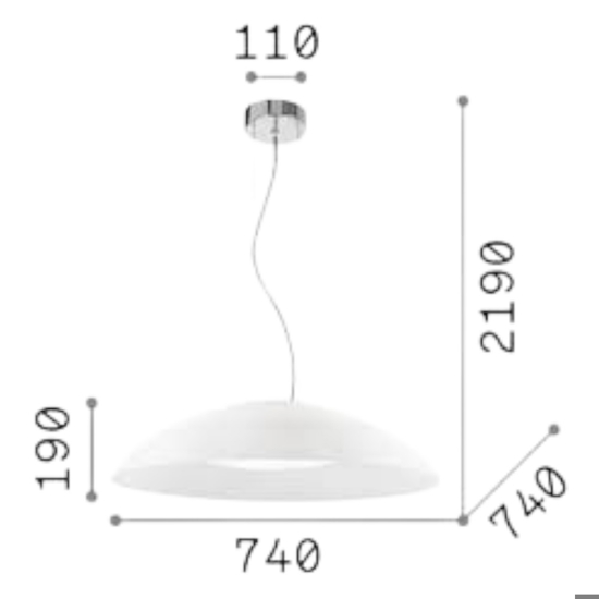 Lena sp3 d74 lampadario per cucina bianco ideal lux