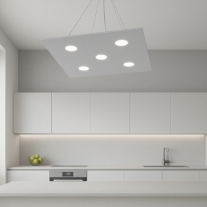 Top light area lampadario da cucina quadrato grigio