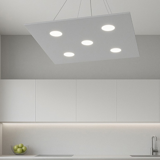 Top light area lampadario da cucina quadrato grigio