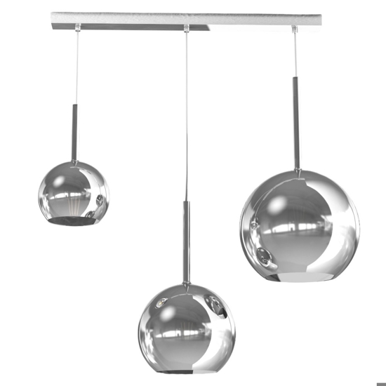 Lampadario per isola cucina pendenti sfere cromo