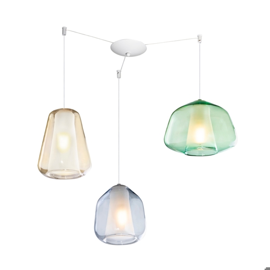 Lampadario da cucina moderna vetri multicolor toplight