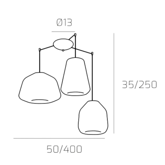 Lampadario da cucina moderna vetri multicolor toplight