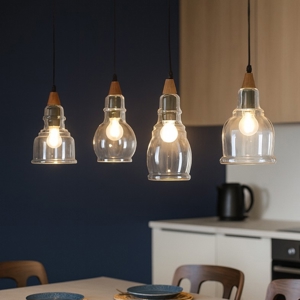 Visualizza i dettagli per Ideal lux gretel sp4 lampadario da cucina 4 vetri trasparenti Ideal lux gretel sp4 lampadario da cucina 4 vetri trasparenti