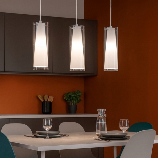 Lampadario per cucina moderna 3 luci pinto eglo