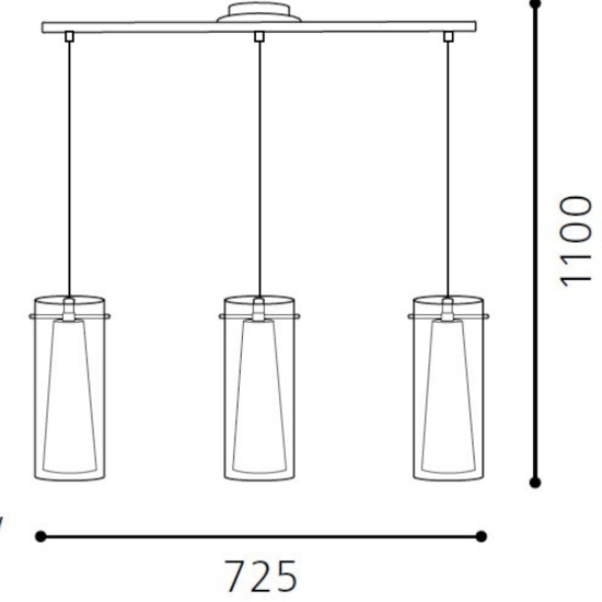Lampadario per cucina moderna 3 luci pinto eglo