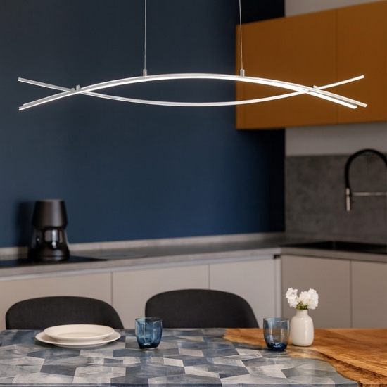 Eglo nevado lampadario cromato per cucina moderna led 27w 3000k