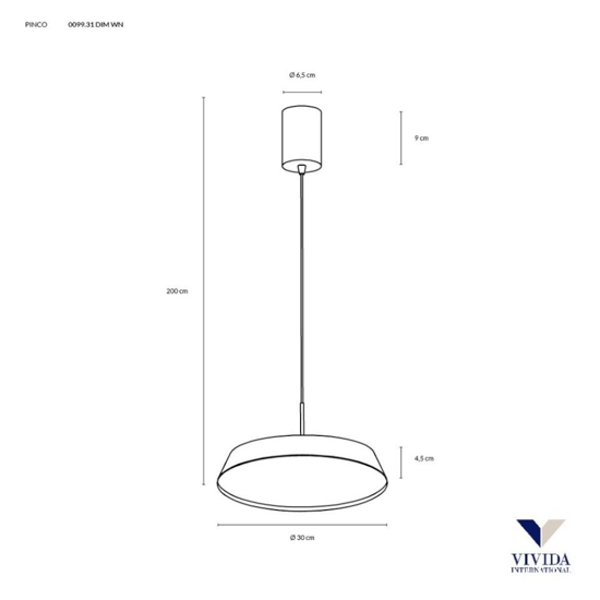 Vivida pinco lampadario da cucina moderna 30cm bianco led 20w 3000k 4000k dimmerabile
