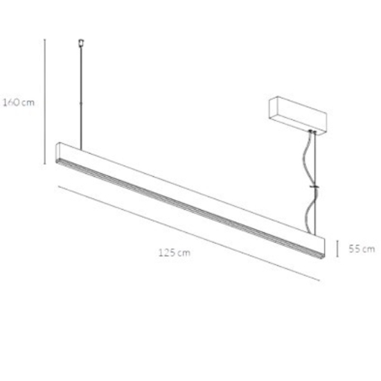 Vivida segmento lampadario nero da cucina led 40w cct