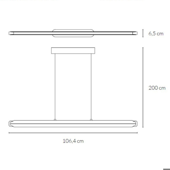 Lampadario orizzontale per tavolo cucina oro led 55w 3000k vivida blade