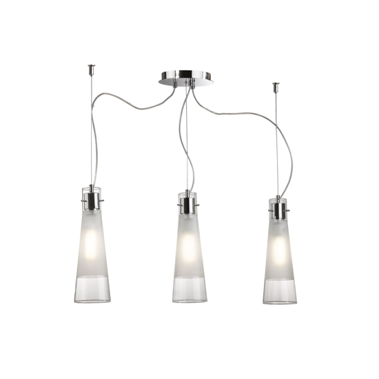 Kuky sp3 lampadario ideal lux 3 luci vetri con decentramento