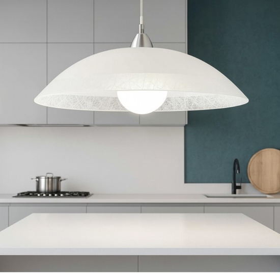 Ideal lux lana sp1 lampadario per cucina piatto di vetro