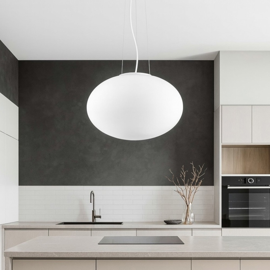 Candy sp1 d40 ideal lux lampadario sfera di vetro bianco
