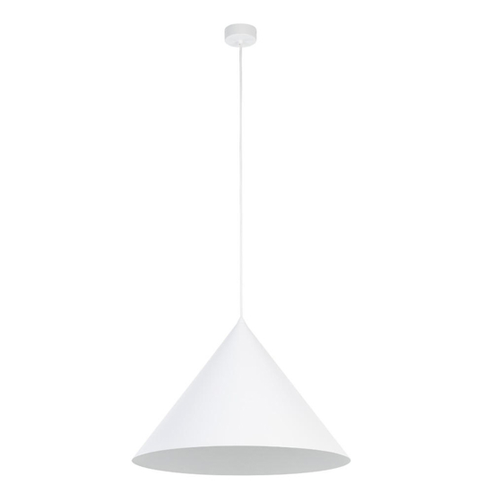 Lampadario cono bianco 50cm per sala da pranzo