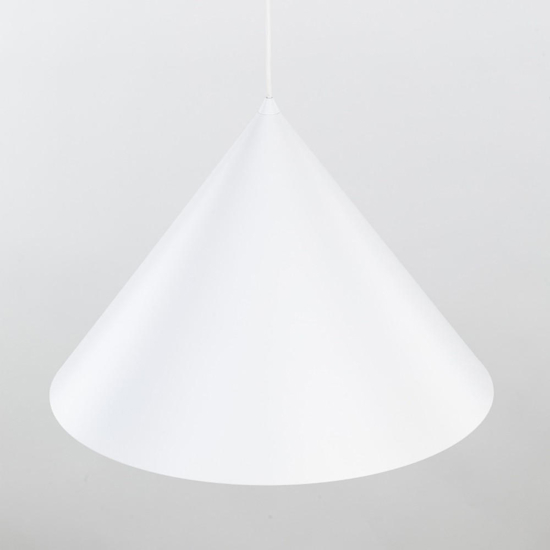 Lampadario cono bianco 50cm per sala da pranzo