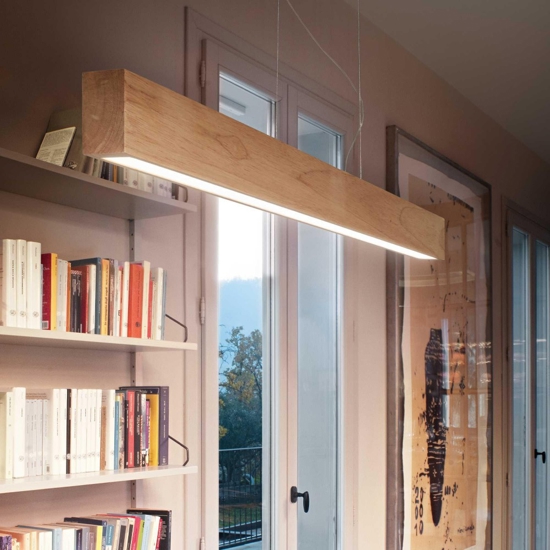 Ideal lux craft sp lampadario in legno led 36w 3000k