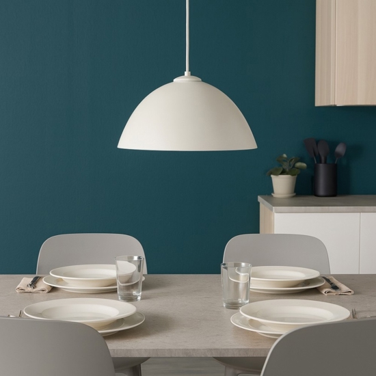 Lampadario cupola beige 34cm per cucina moderna
